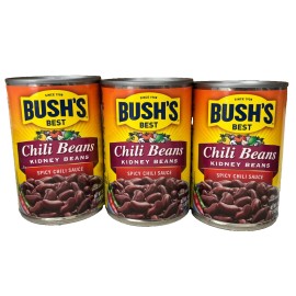 Bush's Best Chili Beans Kidney Beans in Spicy Chili Sauce 16 oz (3 Pack)