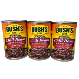 Bush's Best Chili Beans Kidney Beans in Spicy Chili Sauce 16 oz (3 Pack)