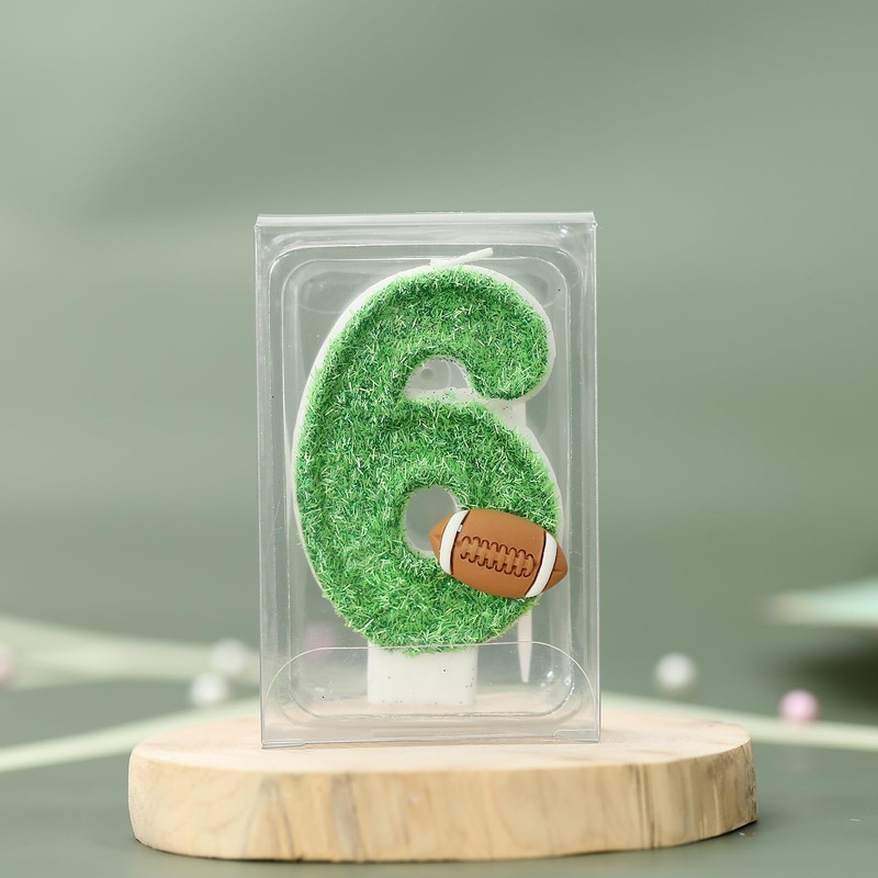 CasaPopz CasaPopz Football Birthday Number Candles for Cake Green Number