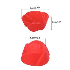 uxcell 18pcs Silicone Cupcake Liners, 2.75 Inch Reusable Baking Cups Nonstick Muffins Mold for Birthday Wedding Party, Red Flower