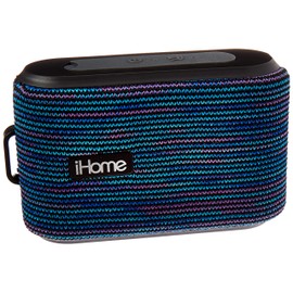 iHome Slip and Water Resistant Fabric Rechargeable Bluetooth Speaker with Speakerphone (Purple/White), iBT370UW