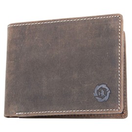 Strong Simple But Smart Designed Bi-fold Brown Genuine Leather Wallet HL