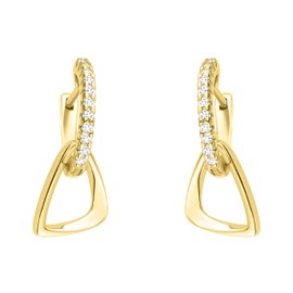 SOFIA MILANI - Women's Earrings 925 Silver – Zirconia Earrings, Yellow Gold, Cubic Zirconia