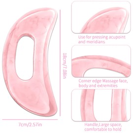 Qiifaiikooii Large Gua Sha Massage Tool for Body Back,Lymphatic Drainage Anti Cellulite,Resin(Pink/7.1In)