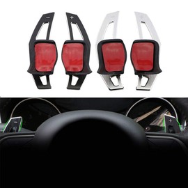1 Pair Car Steering Wheel Shift Paddle, Steering Wheel Paddle Aluminium Alloy Shift Paddle Extension Shift Paddle Compatible with Tiguan Golf 5 6 MK6Jetta GTI R20 R36 CCSciroccoEOS, Black