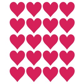 40 Rubber Hearts, 40 mm, Pink, Made from PVC Film, Weatherproof, Heart Sticker