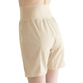 HuggeHULA Waterproof Fabric Sanitary Mesh Pettipants, 45cm Length, Women's Junior Sanitary Overpants, Petticoat, Pants, Waterproof, Summer, beige, M