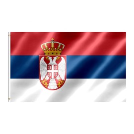 Serbia Flag 3x5 FT Serbian Flag With Brass Grommets Fade Proof For Outdoor Decor(Serbia)