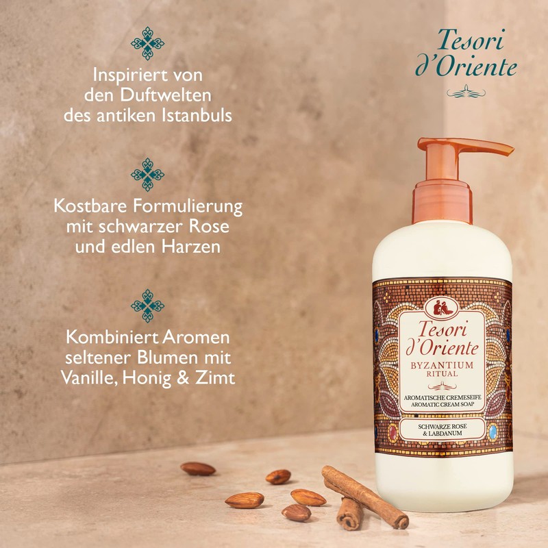 TESORI D'ORIENTE BYZANTIUM AROMATIC CREAM SOAP 300 ml with Black
