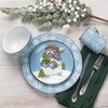Pfaltzgraff Evergreen Ernie Dinnerware Set, 16 Piece, Blue, White