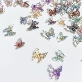 Butterfly Nail Accessories 6mm 30pcs Nail Parts NAKAMARU Decoration Rhinestone DIY Craft Card Making Craft
