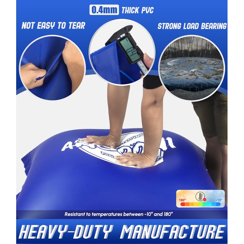 Angooni 4’x4’ Heavy-Duty Pool Pillow with 4x20ft Ropes - 0.4mm
