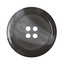 Pack of 6 (32L) 20mm Round Faux Horn Plastic Buttons with 4 Holes Ideal for Coats, Jackets, Cardigans, Grey