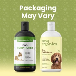 Hypoallergenic Dog Coat Conditioner- Detangles & Softens Fur, Calms Itching & Dryness, Organic Aloe Vera & Manuka Honey Soothes The Skin, Reduces Dandruff, Shedding, Scratching and More.
