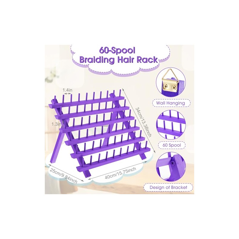 Juexica 19 Pieces Braiding Hair Rack Braid Hair Extension Tools