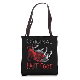 Original Fast Food: Medieval Lion Eating Horse - Dark Humor Tote Bag