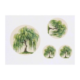 4 x 'Weeping Willow Tree' Temporary Tattoos - Water Resistant, Skin-Safe, Non-Toxic Transfers, Mixed Sizes (TO00084578)