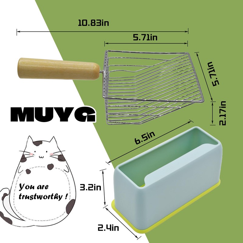 MUYG Stainless Steel Cat Litter Scoop,Cat Litter Scooper with Solid