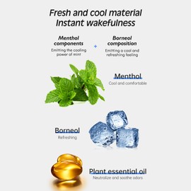 Fowerher Mint Nasal Inhaler, 2-Hole Flip Top, Aromatherapy Stick for Focus and Driving