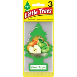 LITTLE TREES Car Air Freshener | Hanging Paper Tree for Home or Car | Green Apple | Pack of 3
