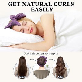 Gwabee- RIZADORES DE CABELLO SIN CALOR: Nuestra diadema para rizos nocturnos ofrece una nueva forma de lograr ondas naturales y saludables sin el uso 