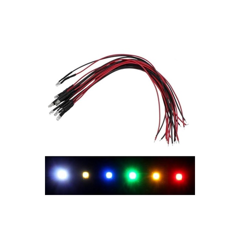 Lumonic 10 x Super Bright LEDs with Resistor for 24