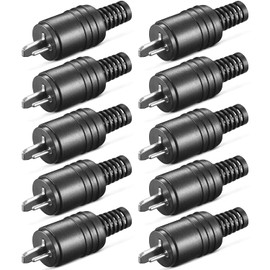 Speaker Plug with Screw Connection Straight Screwable Kink Protection 2.2 mm Boxes Audio Adapter Cable Connection Speaker Plug Black Pack of 10