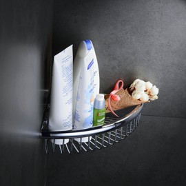 Beelee Rustproof Corner Triangular Bath Shelf Shower Caddy,Wall Mounted Stainless Steel Basket Dishrack for Shampoo Conditioner Bathroom Kitchen Organizer