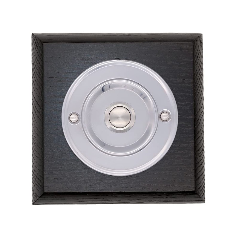 Modern Living Square Wireless Doorbell in Black Ash and Brushed