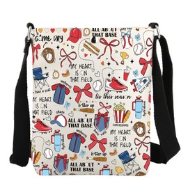 JYTAPP Baseball Bow Crossbody Bag Baseball Player Game Sport Travel Bag for Coach Baseball Lover Gifts Baseball Mom Gifts (beige)