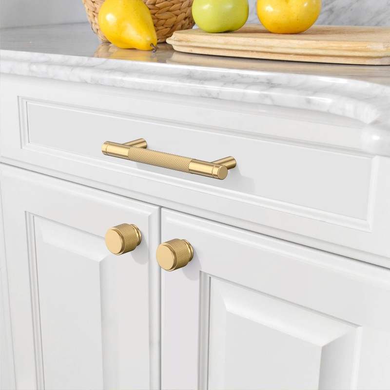 Amerdeco 10 Pack Champagne Bronze Cabinet Pulls, 3.75 Inch(96mm) Hole