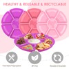 LIANGYUNZE 3 Pcs Sectional Round Plastic Serving Tray Platters 11inch