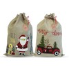 Pack of 2 Christmas Sacks Burlap Christmas Gift Bags Two