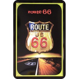 US Cars Route 66 Coat of Arms Tin Sign