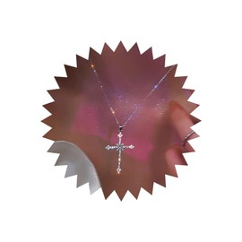 TseanYi Crystal Cross Pendant Necklace Boho Crucifix Cross Necklace Silver Cz Cross Choker Necklace Shine Crystal Cross Charm Necklace Sparkling Cross Choker Necklace Chain