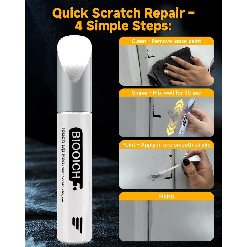 BIOOICH Touch Up Paint Pen Exact Color Match Car Chip
