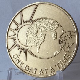 One Day At a Time Universe with the Serenity Prayer Bronze Medallion