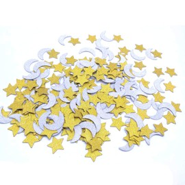 Twinkle Twinkle Little Star and Sliver Moon Confetti for Birthday Party Shower Wedding Party Decor and Table Decor confetti Glitter Paper Confetti 200 Pcs