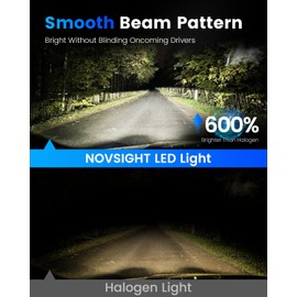 NOVSIGHT H11 Bulbs 48000LM 600% Brightness H8/H9 1:1 Mini Size Fog Light Bulb Set 6500K Cool White, Pack of 2
