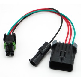 ELITE.CITI 4-Pin to 10 Pin,1-Pin Weather-Proof Adapter Harness Pigtail for Western Fisher Snow Plow Adapter Harness 29047