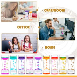 Hollowfly 36 Pcs Liquid Motion Bubbler Timer Sensory Gifts Colorful Hourglass Desktop Fidget Calming Educational Products for Autistic Stocking Stuffers