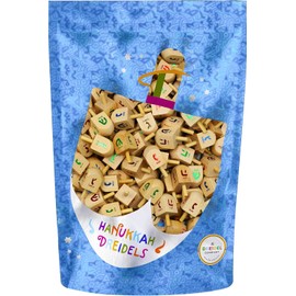 Wood Dreidels Hanukkah Draydel with English Transliteration & Instruction Cards (500-Pack)