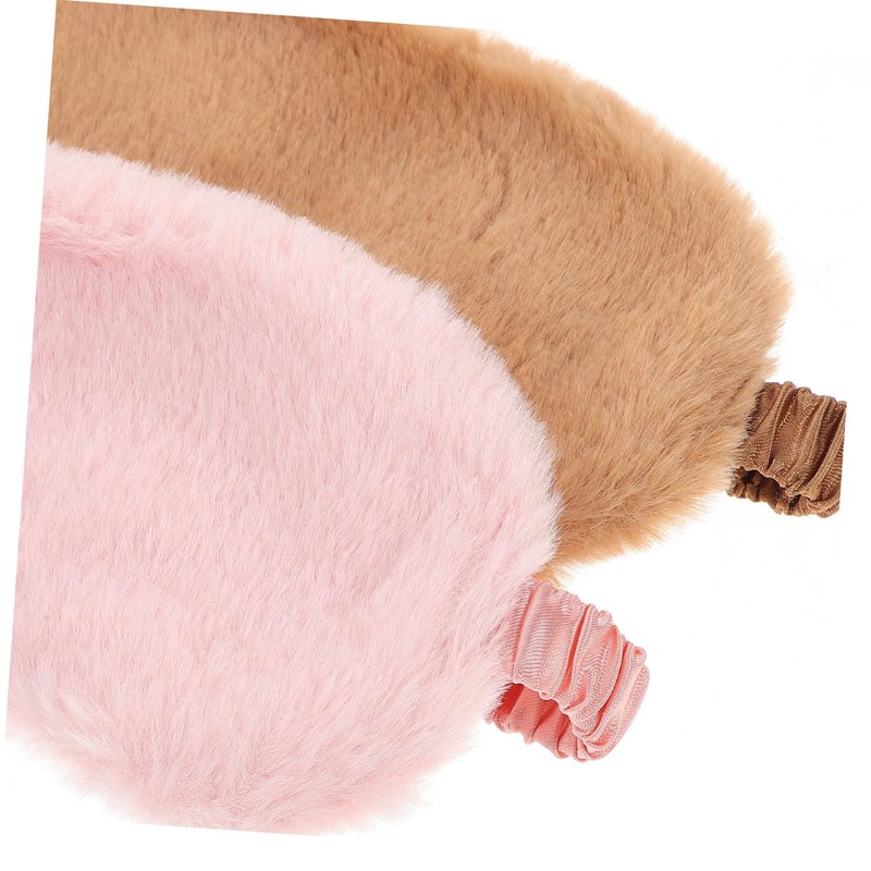 SAFIGLE 2pcs Fluffy Plush Eye Mask Soft Sleeping Blindfold for