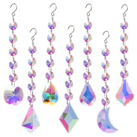 7 Stück Sonnenfänger Kristall Bastelset, DIY Regenbogen Maker Windspiel für Fensterdeko und Gartendekoration, Suncatcher Lichtfänger Hängedeko für Zuhause, Büro, Garten