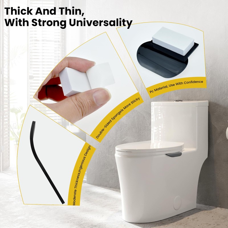 UBANU Self Adhesive Toilet Lid Cover Lifter, Avoid Touching Sticky