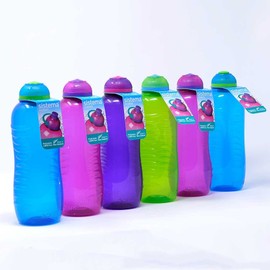 Pack of 6 460ML Twist n Sip Sistema BPA Free Hydrate Water Bottles (Assorted Colours)