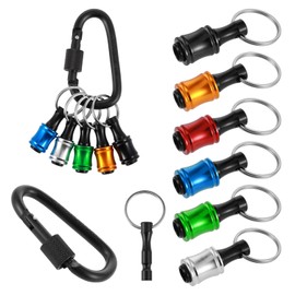 6PCS Bit Holder Key Chain 1/4 Socket, Hex Shank Drill Bit Holder for Impact Driver Drill Bit Keychain Extension Bar Quick Release Screwdriver Bit Holders for Tools and Gifts for Men