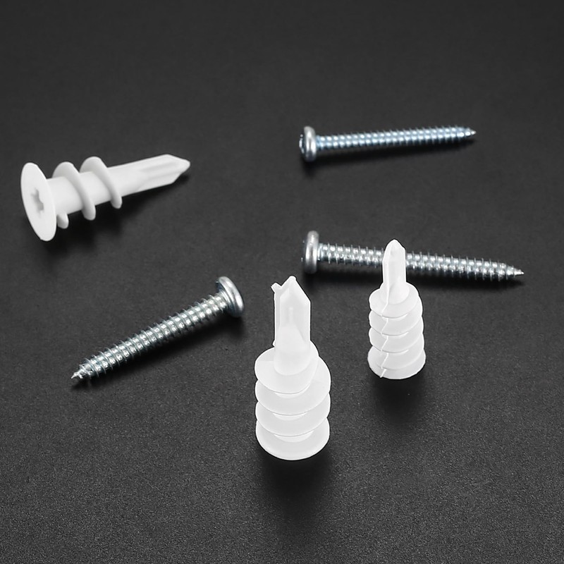 310 Piece Screw Dowel Set, Including 155 Plasterboard Dowels, 155