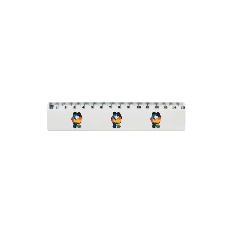 'Couple Embracing' 15cm (6 Inch) White Plastic Ruler (RL00092521)