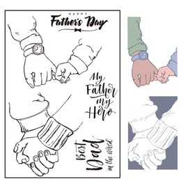 Arbuya Sello transparente para el día del padre, día del padre, sello de goma para hacer tarjetas, álbumes de recortes, decoración de álbumes, manualidades de papel